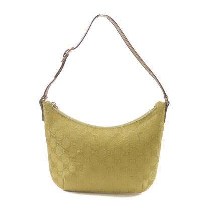 Gucci Canvas/leather Shoulder Bag Silver Shoulder Bag Golden Shoulder Bag Gold Gg Canvas 005.0813