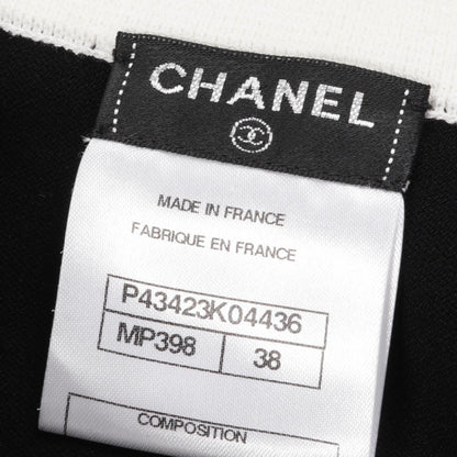 Chanel Black White Coco Mark Button Dress Cotton Rayon P 43423k 04436