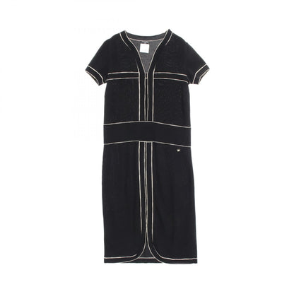 Chanel Black White Dress Cotton P 47675k 06010