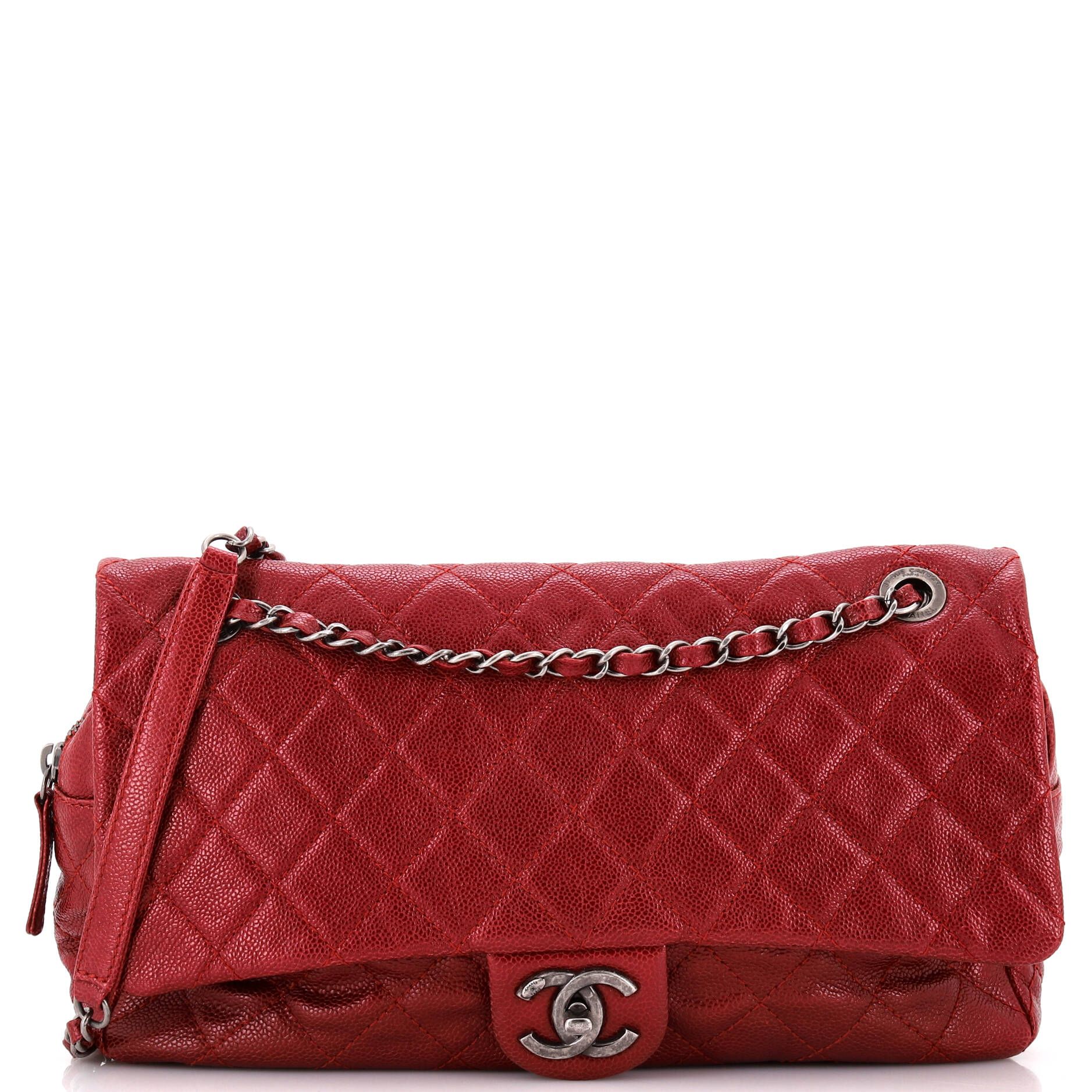 Chanel Easy Flap Bag Quilted Caviar Jumbo