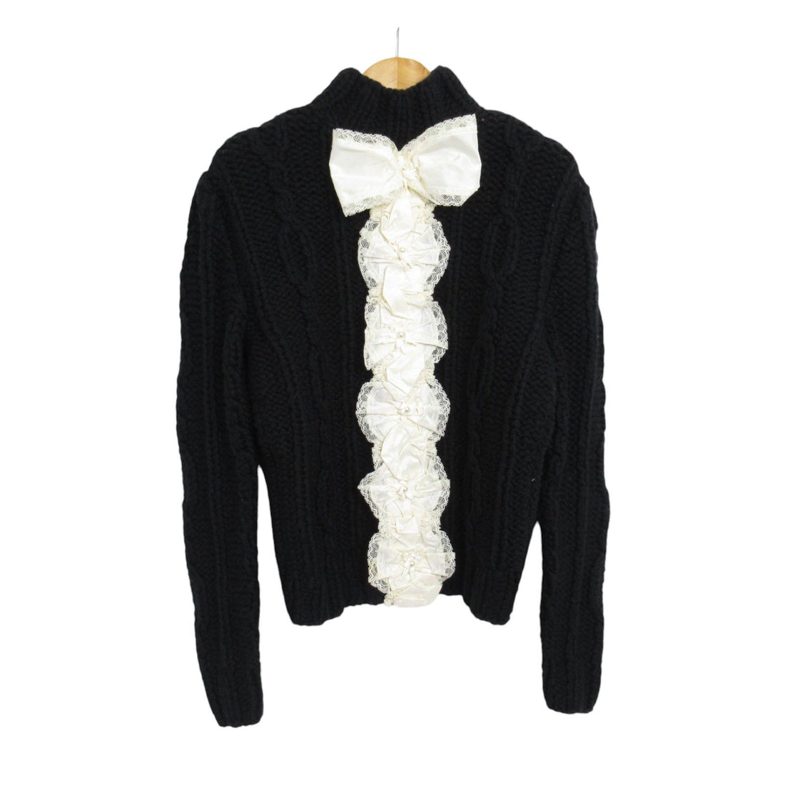 Chanel Cashmere Sweater Knitwear Black Jewel Edelweiss 36