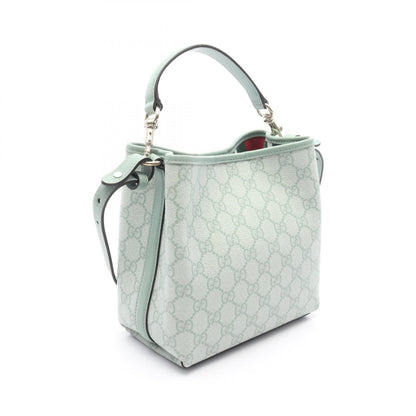Gucci Gg Emblem Small Bucket Bag Green Pvc Coated Canvas 815118 Fad 6l 8458