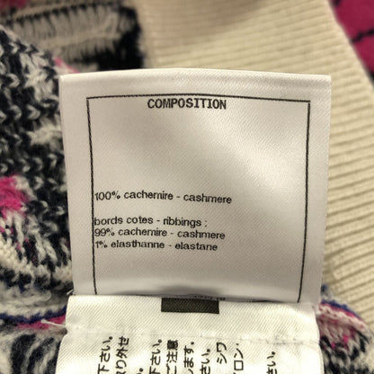 Chanel Multicolor Cashmere Logo Print Sweater Knit 36