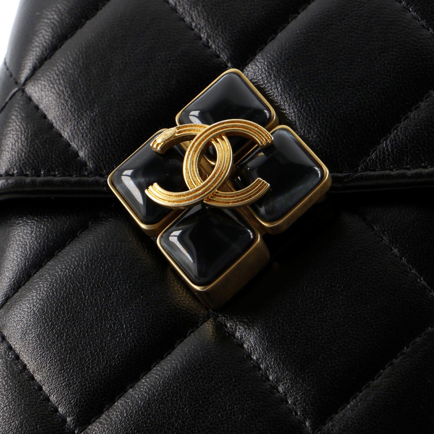 Chanel Diamond Lock Cc Phone Holder Crossbody Bag Quilted Lambskin Mini