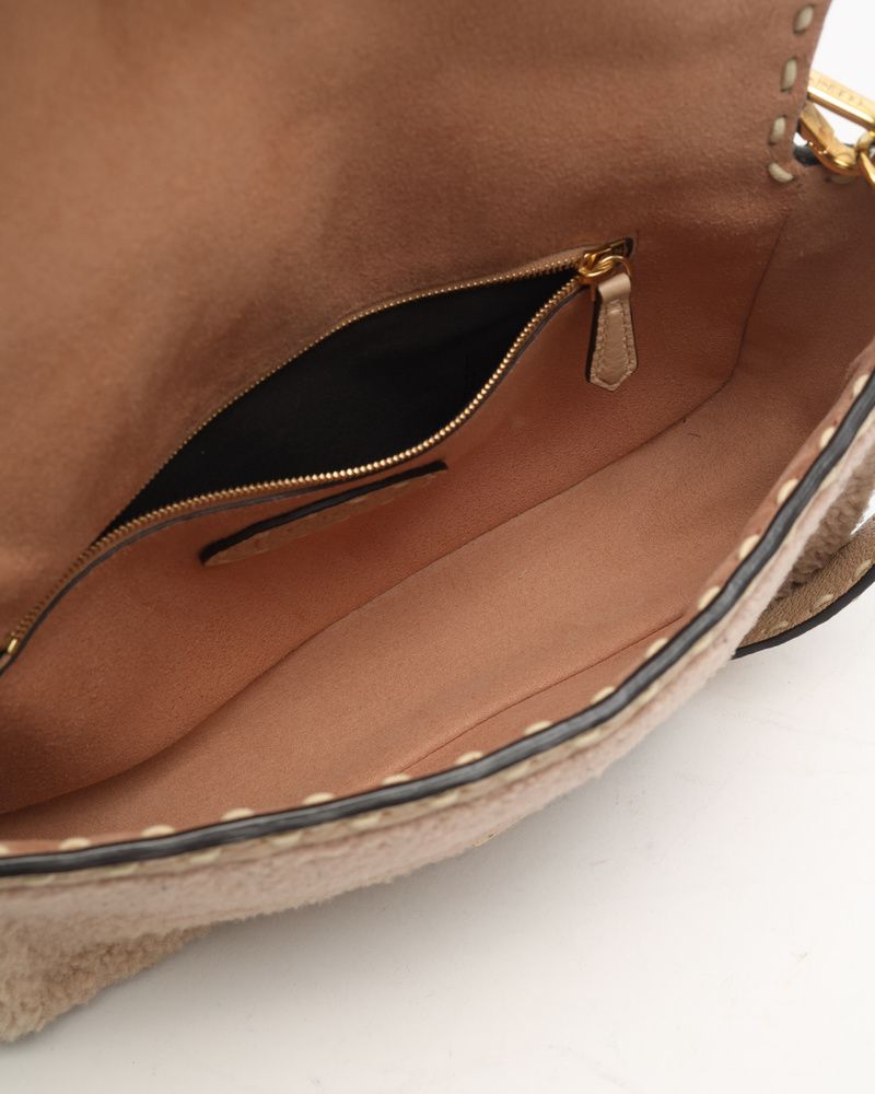 Fendi Iconic Shearling Medium Baguette Bag