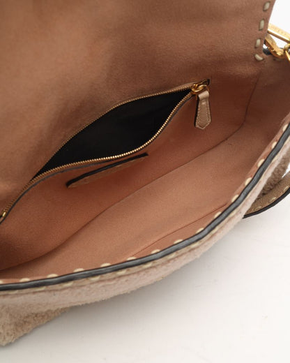 Fendi Iconic Shearling Medium Baguette Bag