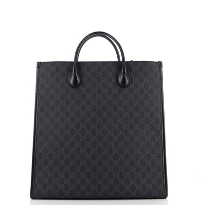 Gucci Vertical Structured Top Handle Open Tote Gg Coated Canvas Medium
