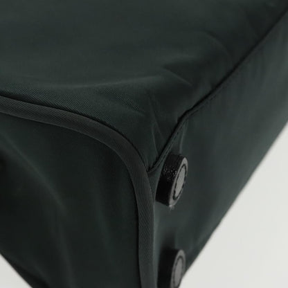 Prada Hand Bag Nylon Green Silver Auth
