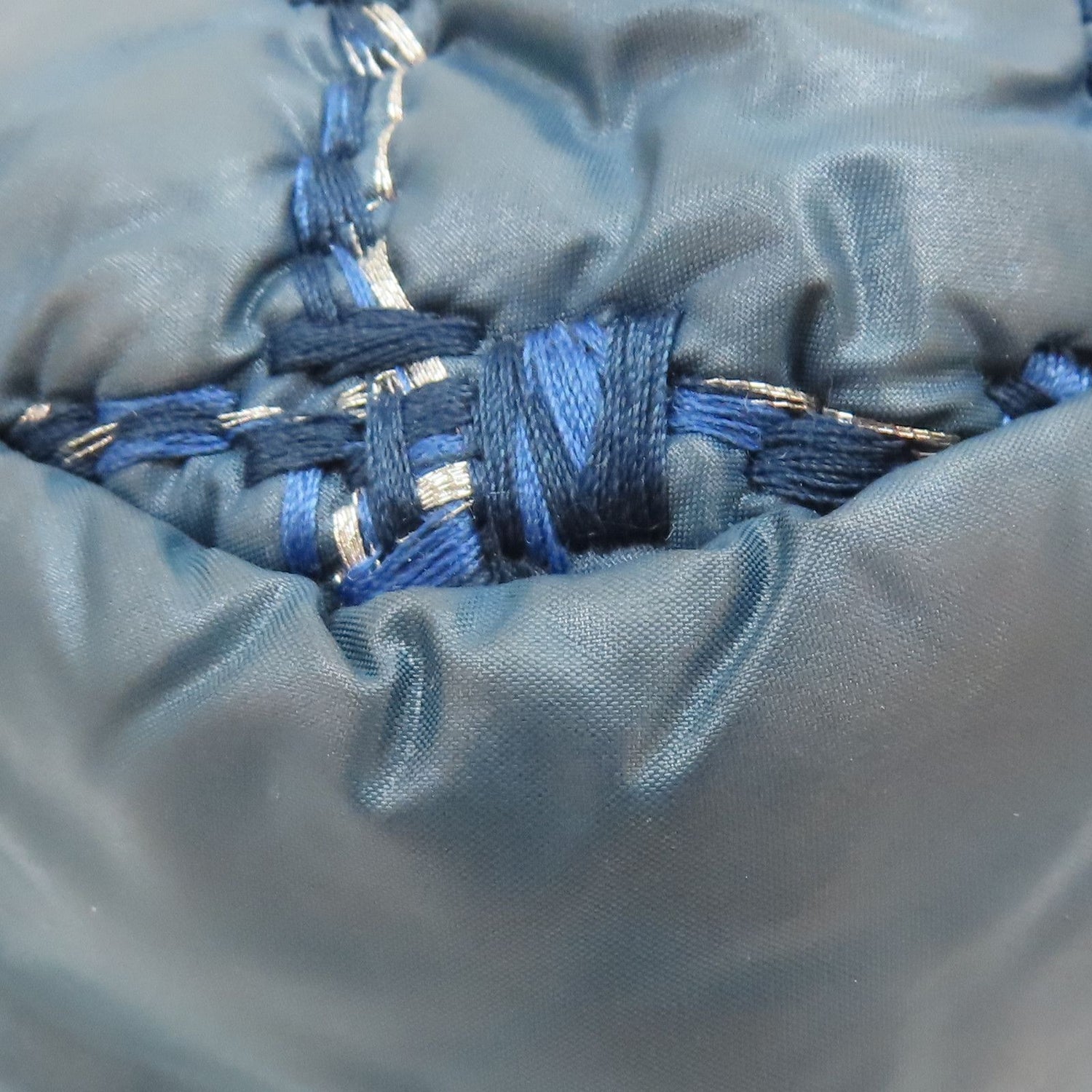 Chanel Matelasse Coco Mark Shoulder Bag Nylon Blue (discoloration)