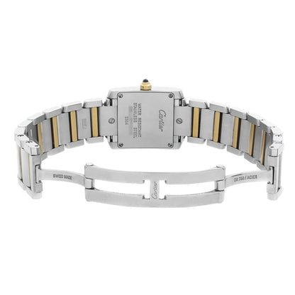 Cartier Tank Francaise 18K Rose Gold Steel MOP Dial Quartz Ladies Watch 2384