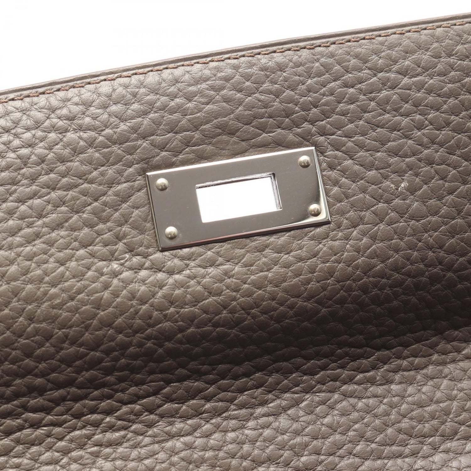 Hermes Kelly 35 Handbag Etain Brown Leather Taurillon Clemence