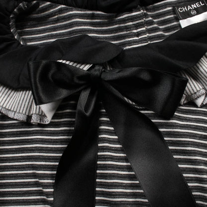 Chanel Black White T-shirt Cotton Nylon P 34294k 00963