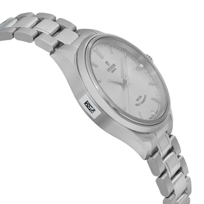 Tudor Style 34mm Stainless Steel Silver Diamond Dial Ladies Watch 12300