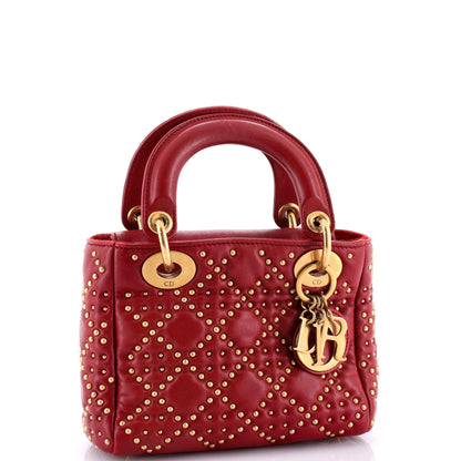 Christian Dior Supple Lady Dior Bag Cannage Studded Lambskin Mini