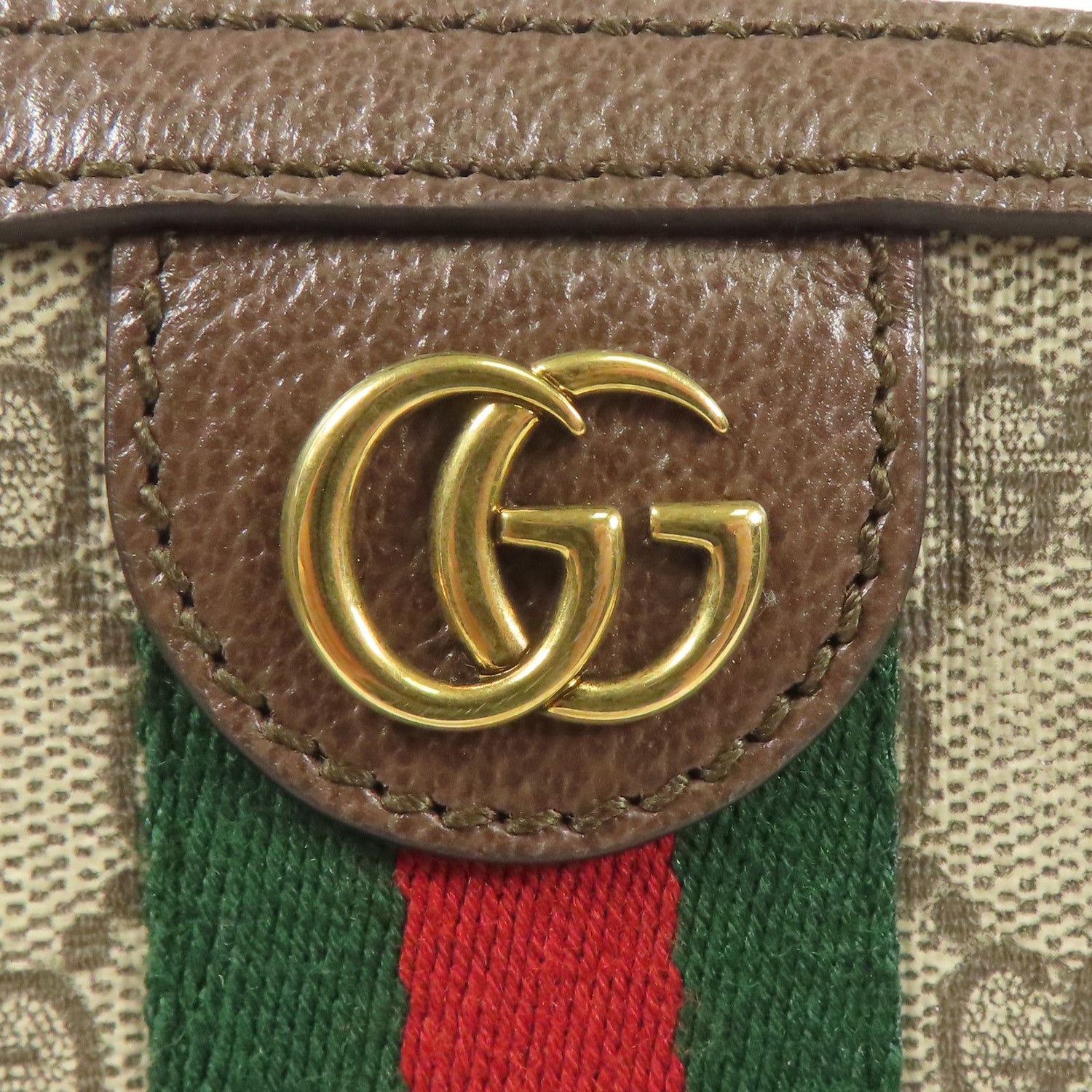 Gucci Painted Canvas Ophidia Gold Shoulder Bag Brown Gg Canvas 699439