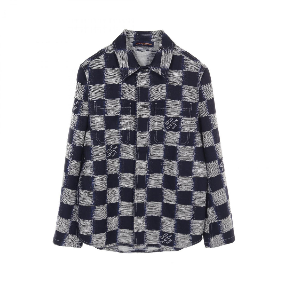 Louis Vuitton Damier Shirt Jacket Navy Gray Other Tops Rm 241m Fvd Hqs 04w