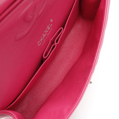 Chanel Pink Matelasse W Flap Shoulder Bag Lambskin (sheep Leather) A 01112