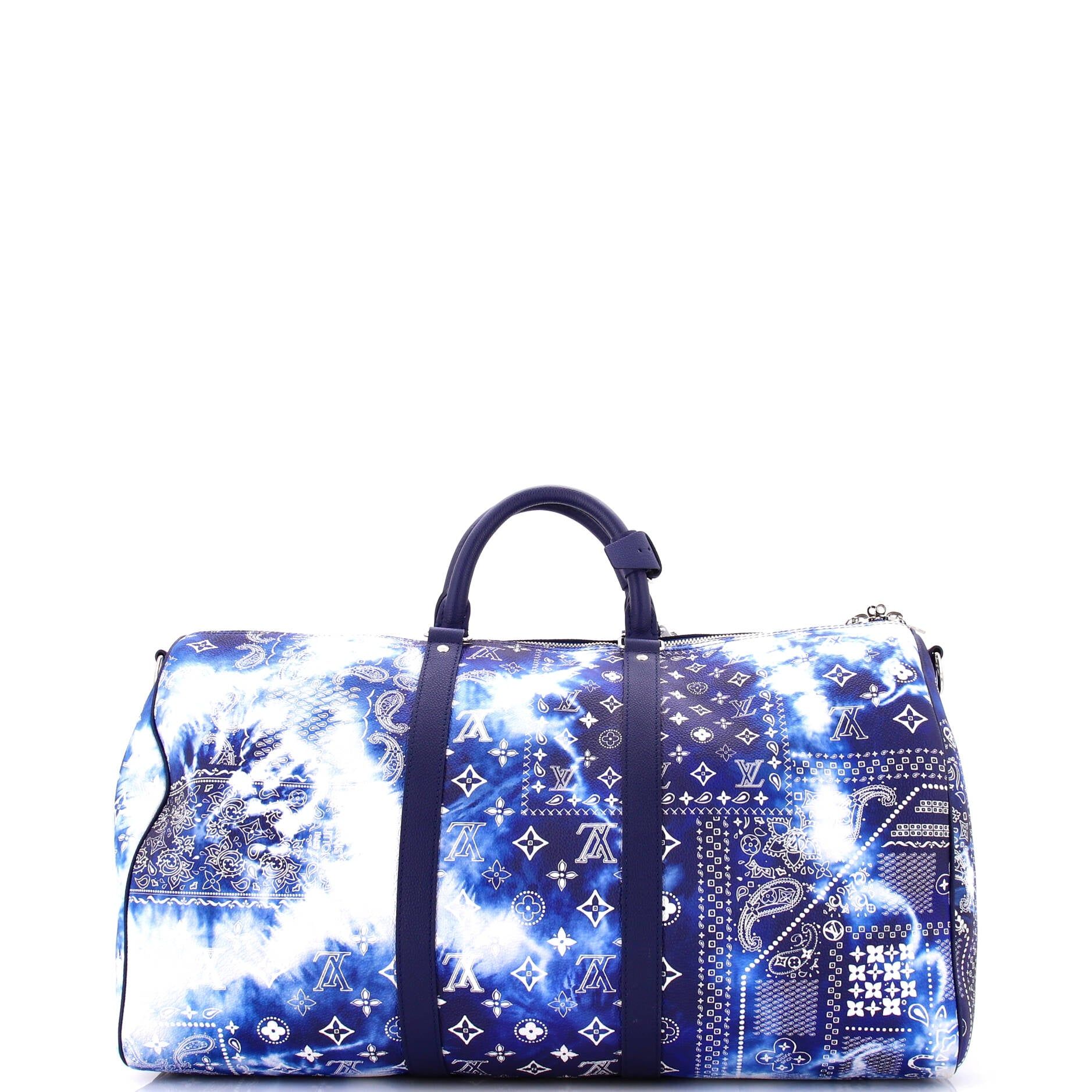 Louis Vuitton Keepall Bandouliere Bag Limited Edition Monogram Bandana Leather 50