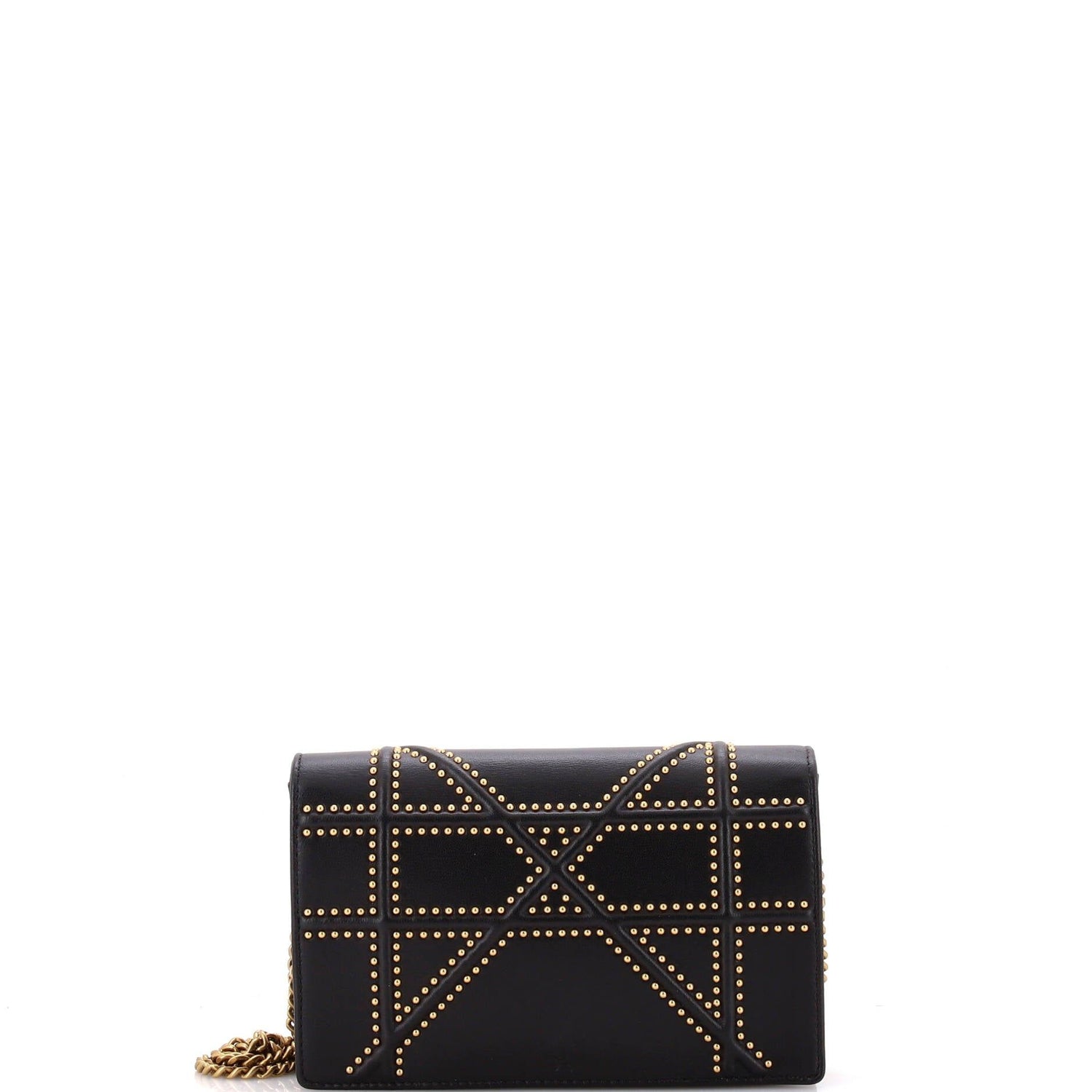 Christian Dior Diorama Wallet On Chain Studded Leather