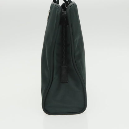 Prada Hand Bag Nylon Green Silver Auth