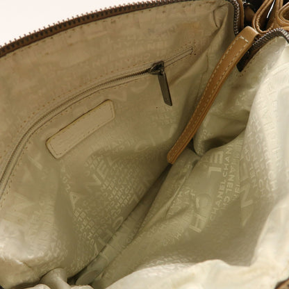 Chanel Brown Beige Lacquered Leather Bag Lambskin