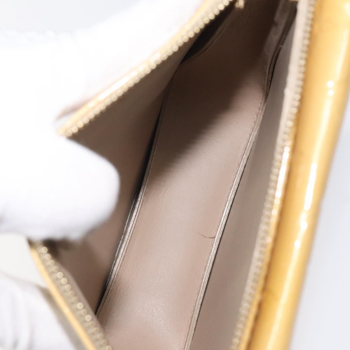 Louis Vuitton Vernis Motto Accessory Pouch Beige M 91136 Lv Auth