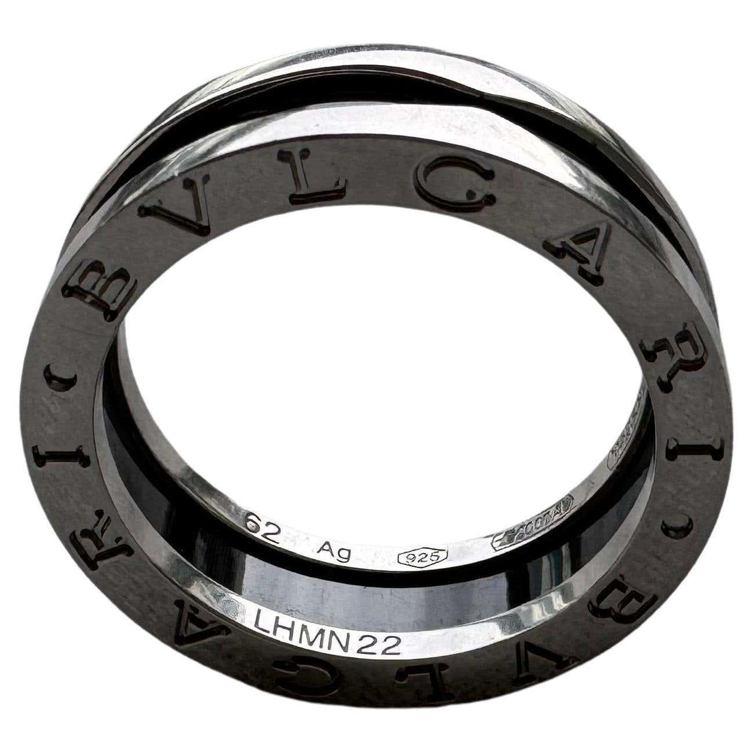 Bvlgari Bulgari Save the Children 925 Sterling Silver Black Ceramic Large Ring