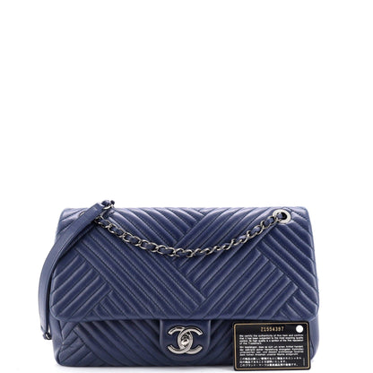 Chanel CC Crossing Flap Bag Chevron Lambskin Large