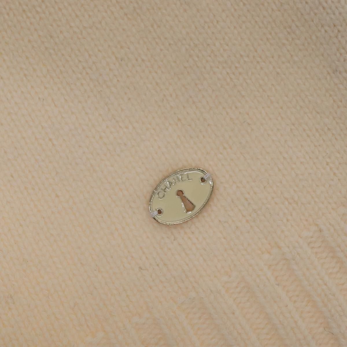 Chanel Turtleneck Wool Beige Cc Auth
