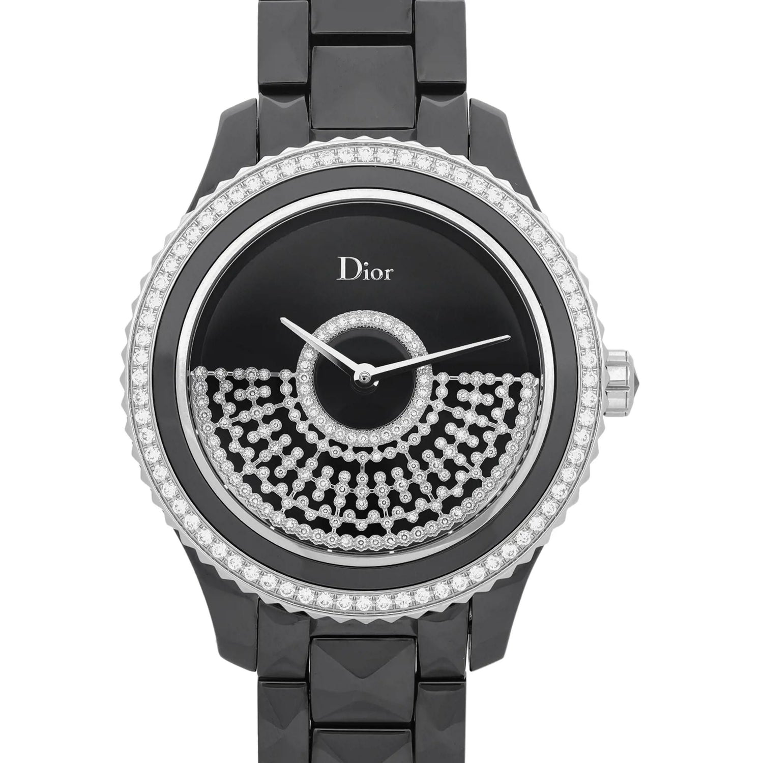 Christian Dior VIII Grand Bal 38mm Ceramic Diamond Black Dial Watch CD124BE3C001