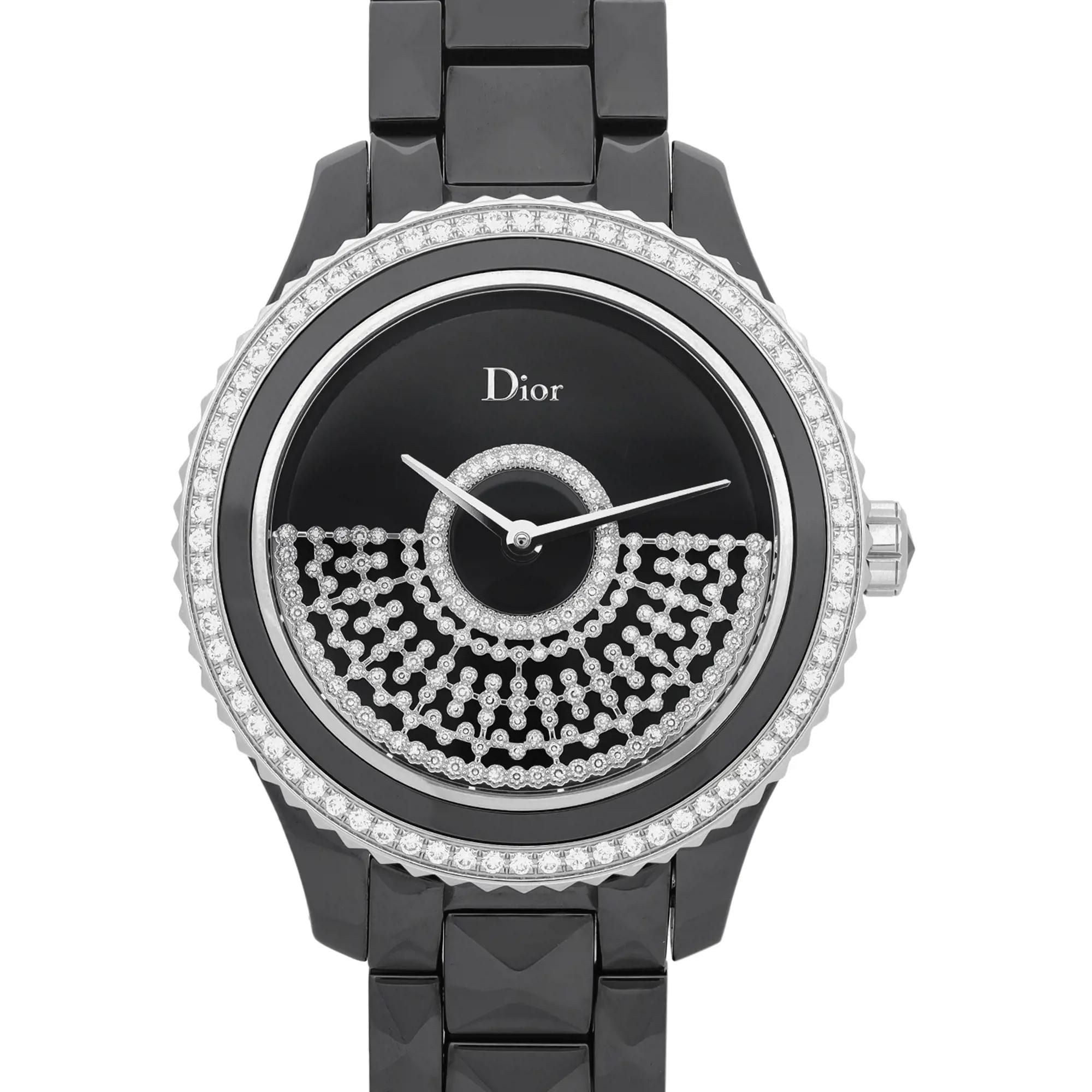Christian Dior VIII Grand Bal 38mm Ceramic Diamond Black Dial Watch CD124BE3C001