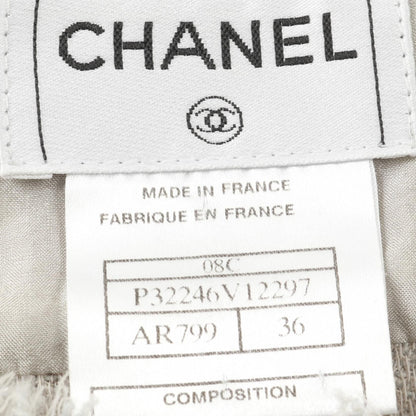Chanel Gray Coco Button Blouse Wool Nylon P 32246