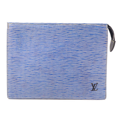 Louis Vuitton Epi Poche Toilette Blue Business Bag Clutch Bag M 54654