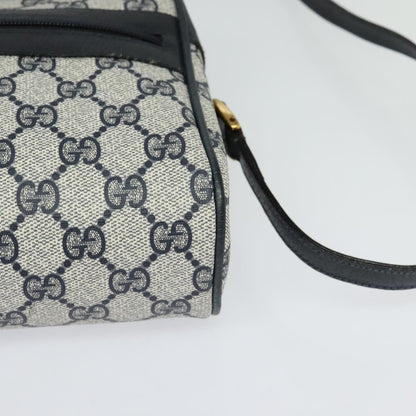 Gucci Gg Supreme Sherry Line Shoulder Bag Pvc Navy Gold 98 02 004 Auth