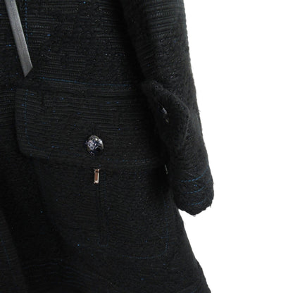 Chanel Black Acrylic Windbreaker Coat P 47025v 34989 