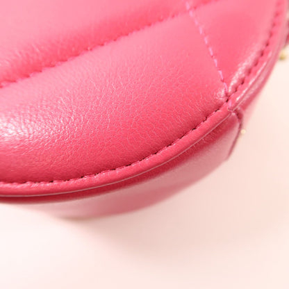 Chanel Pink Leather 19 Round Bag Hand-turn Shoulder Bag Powder Red 2way Shoulder Bag Leather