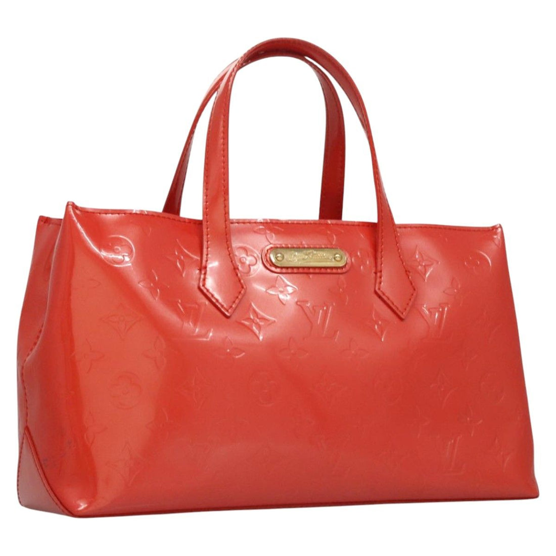 Louis Vuitton Vernis Wilshire Pm Hand Bag Orenge M 93644 Lv Auth