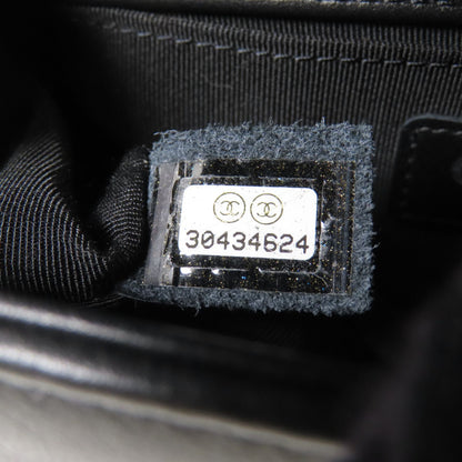 Chanel Black Cowhide Leather Boy 20 Cross Shoulder Bag Calfskin (cowhide) A 67085