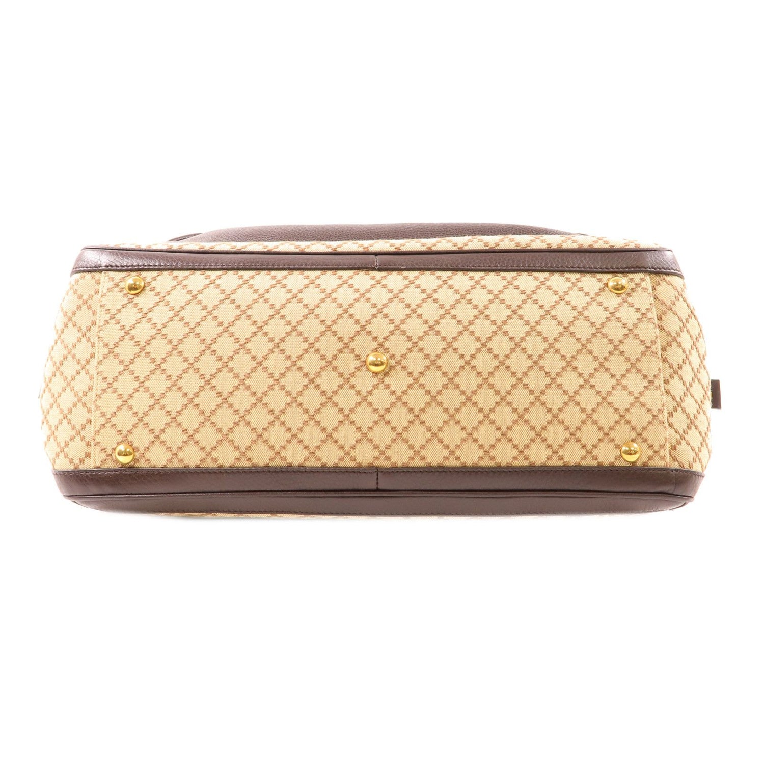 Gucci Canvas/leather Double G Boston Bag Kinsenhajitonbao/hand-turned Bag Palm Color Boston Bag Brown Canvas 2