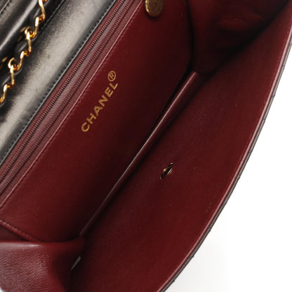 Chanel Matelasse Single Flap Chain Shoulder Bag Lambskin Black Ghw