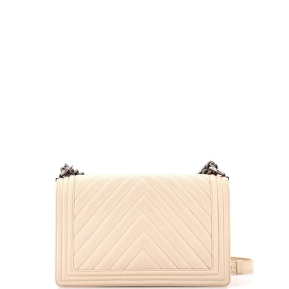 Chanel Boy Flap Bag Chevron Caviar New Medium