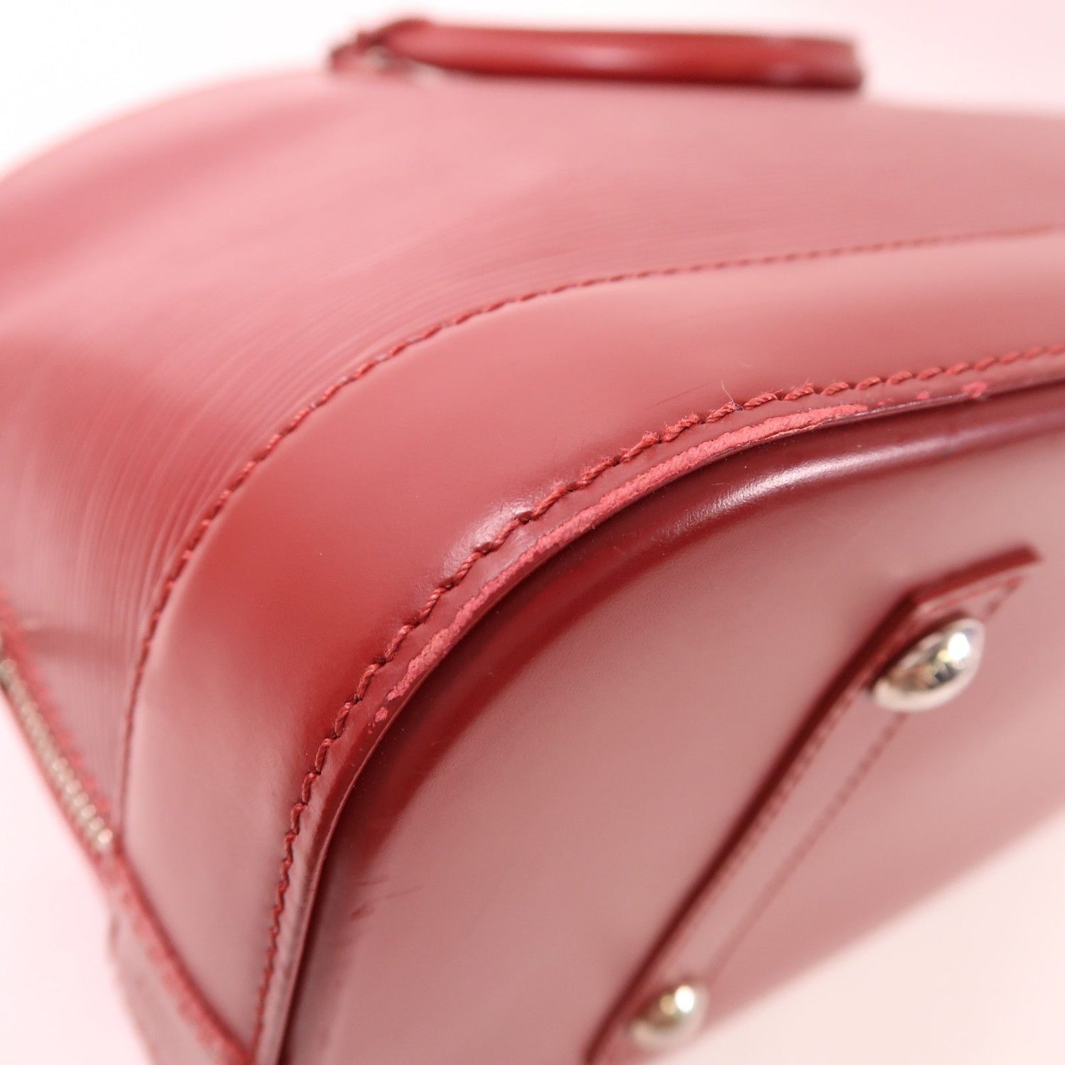 Louis Vuitton Epi Alma Pm Silver-back Handbag Red Handbag M 40490