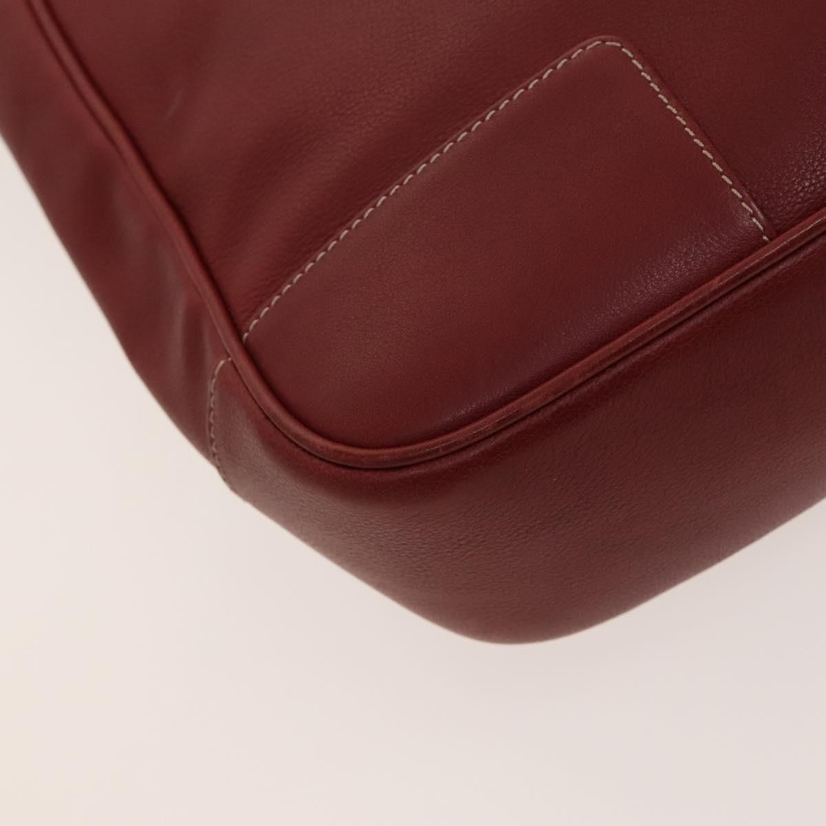 Loewe Anagram Hand Bag Leather 2way Red Silver Auth