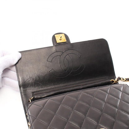 Chanel Black Matelasse Shoulder Bag Lambskin (sheep Leather)