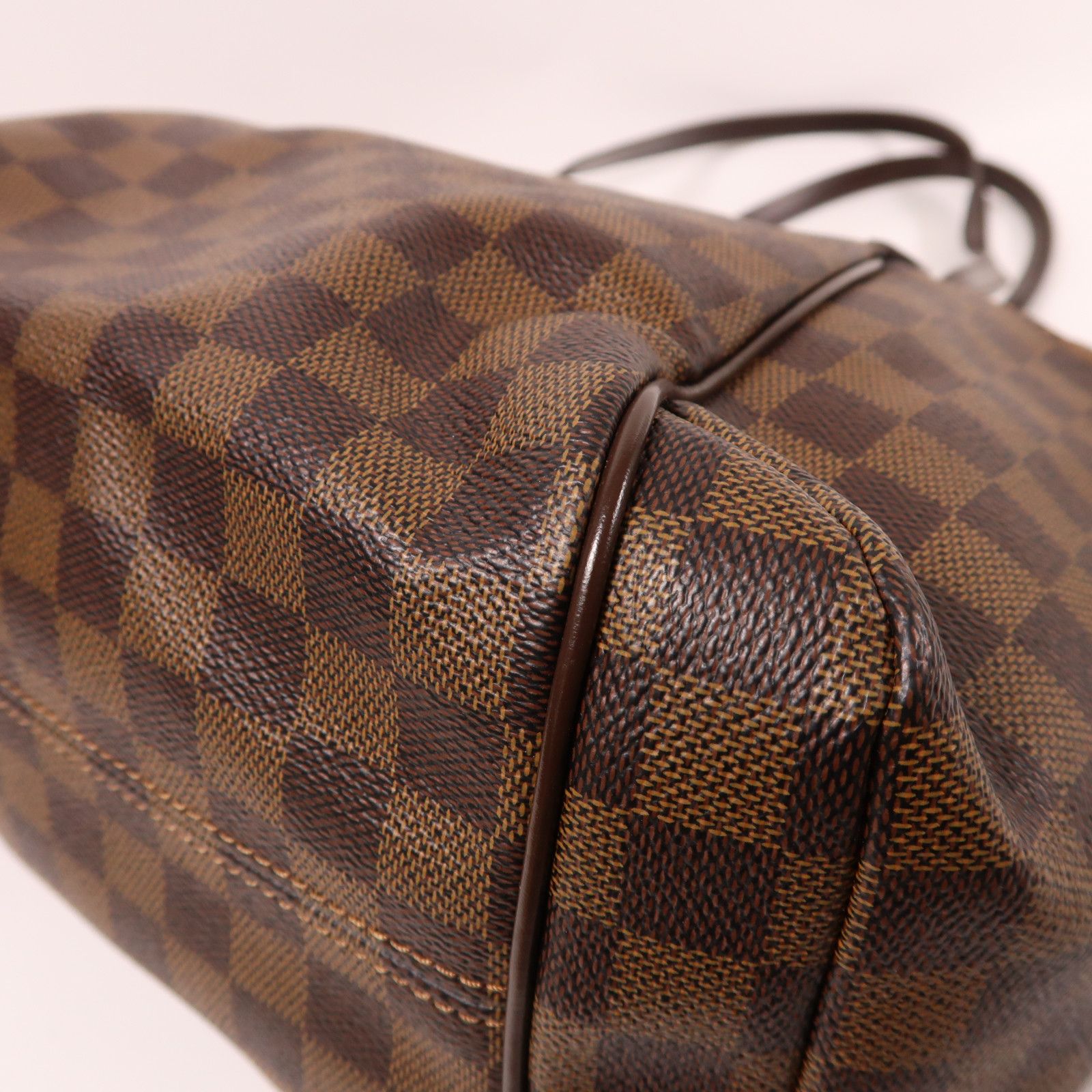 Louis Vuitton Damier Ebene Totally Mm Gold Shoulder Back Bag Palm Color Brown Shoulder Bag N 41281