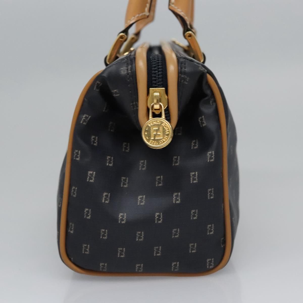 Fendi Hand Bag Pvc Canvas 2way Black Auth
