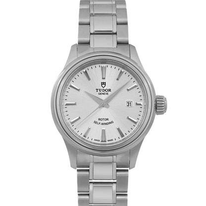 Tudor Style 28mm Stainless Steel Silver Stick Dial Ladies Automatic Watch 12100