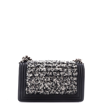 Chanel Boy Flap Bag Braided Tweed Old Medium