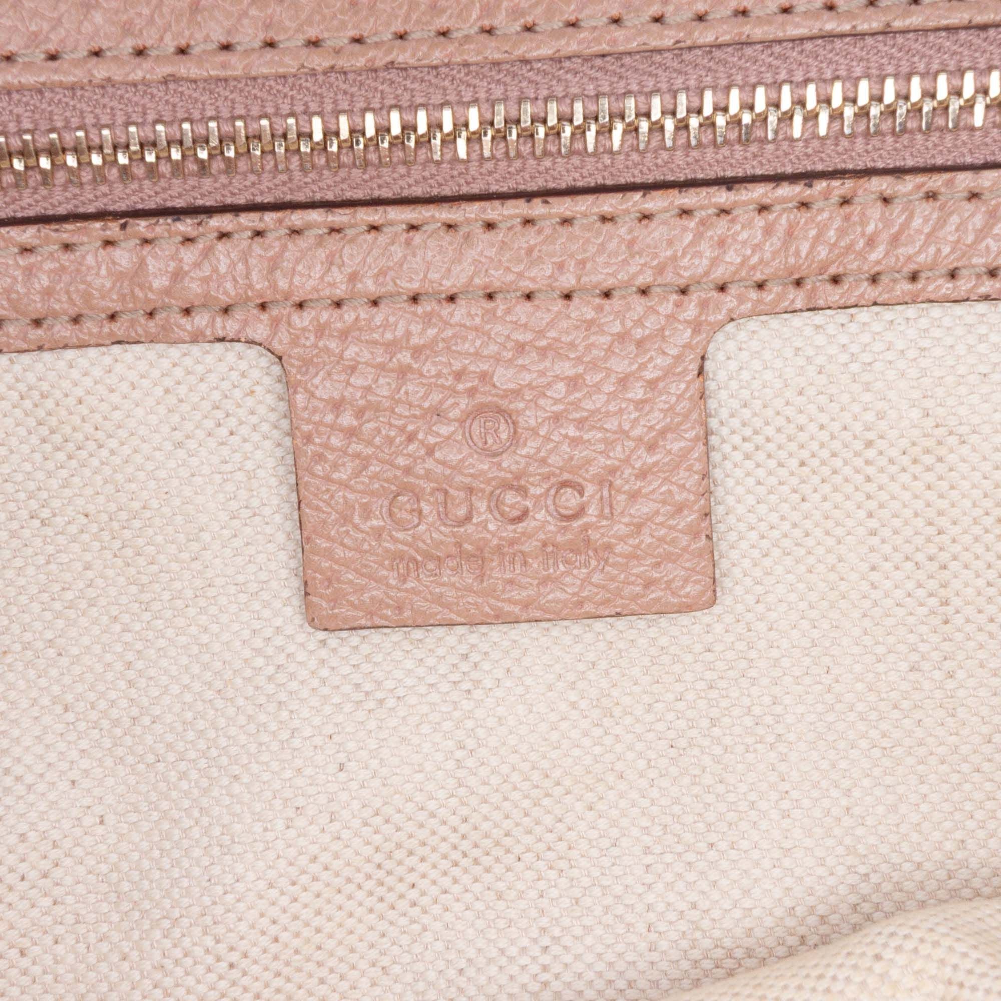 Gucci GG Canvas And Leather Bree Tote Pink