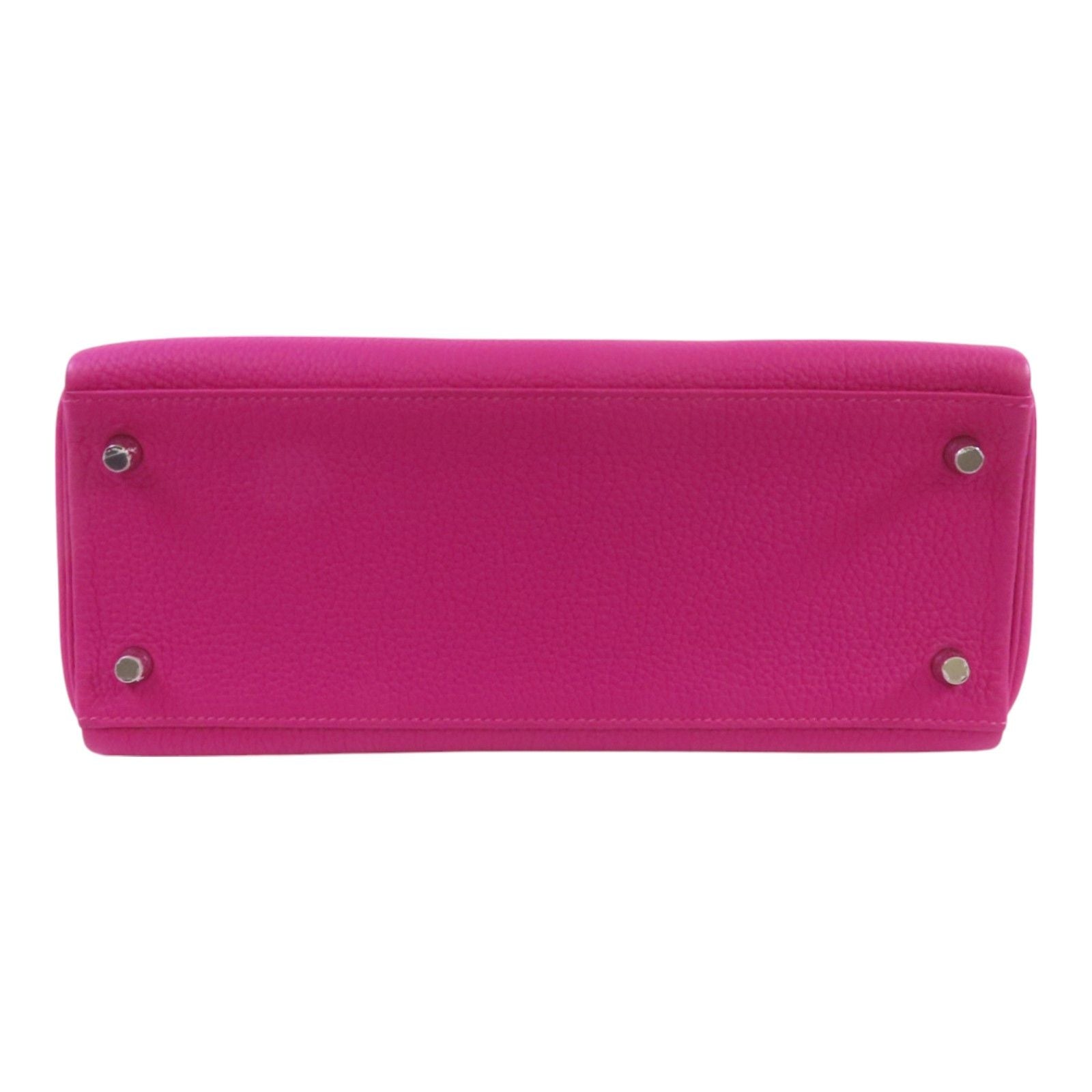 Hermes Leather Kelly 28 Silver Hand-turned Shoulder Back Bag Double Bag 2way Shoulder Bag Rose Purple Purple Togo